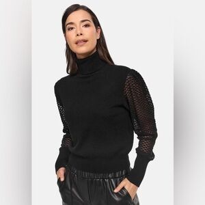 C by Bloomingdale’s Women’s Black Turtleneck 100% Body Cashmere Sweater SZ MED